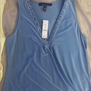 White House Black Market Blue Sleeveless Tank Top